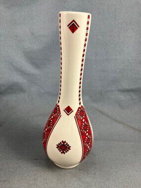 Vtg Ukrainian Ceramic Bud Vase 7.5" by Anne Vegreville